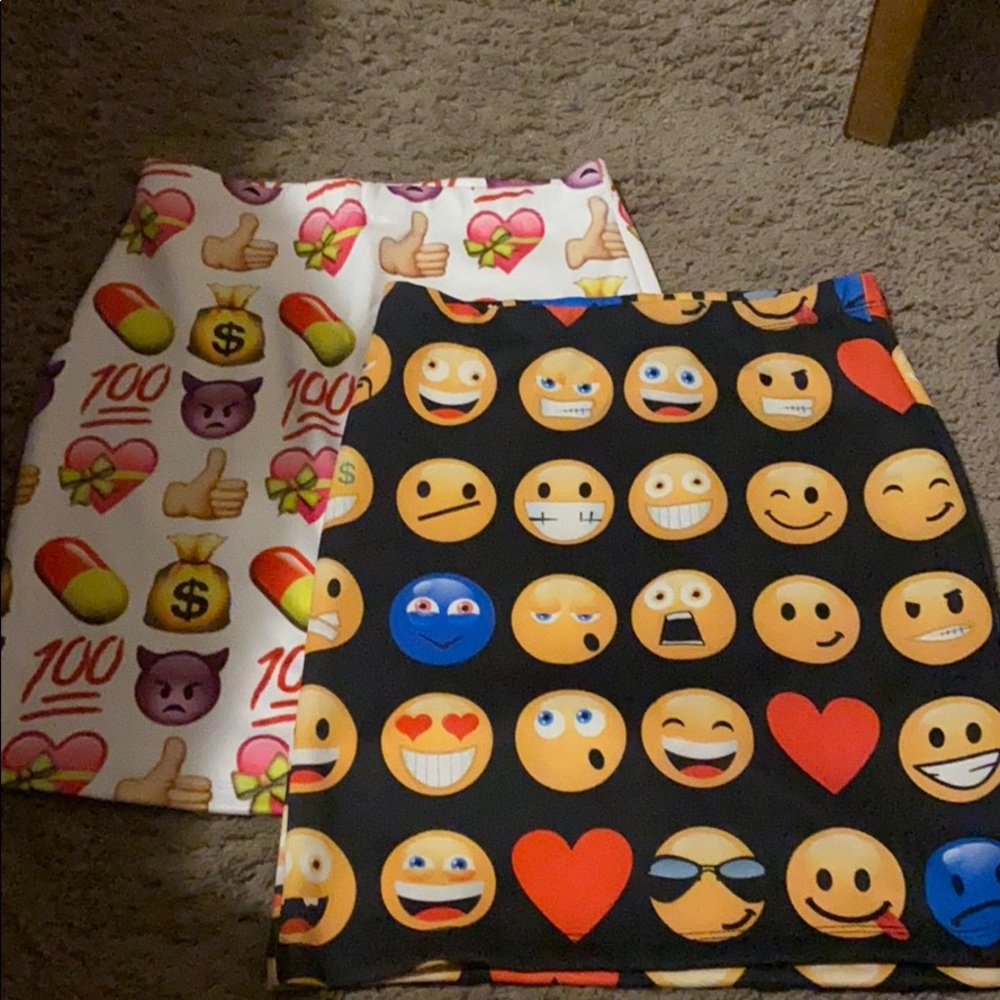2pc one size emoji skirts